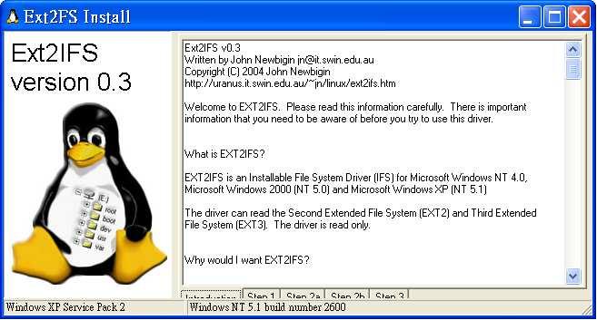 Manual Appendix C: HDD COPY TOOL (EXT2IFS) The data system of the NVR s HDD is totally different from Windows based PC.