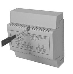 When not mounting within a panel, cable restraints must be used for all wiring to (AC 230 V) terminals. The conductors must be secured with cable ties (see diagram).