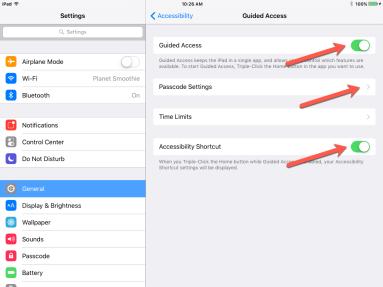 Access and Accessibility Shortcut options