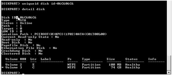 exe executable is run manually. The commands to be executed are shown in the following screenshot.