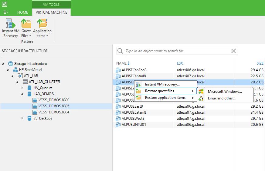 Configuring the storage infrastructure Under Storage Infrastructure on the Veeam backup server, you will choose to Add Storage and input the cluster (VIP) IP address with credentials for the