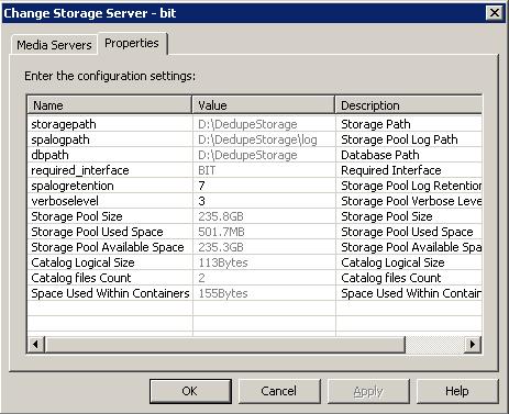 66 Managing deduplication Managing deduplication servers See Viewing deduplication storage servers on page 72. See Viewing deduplication storage server attributes on page 72.