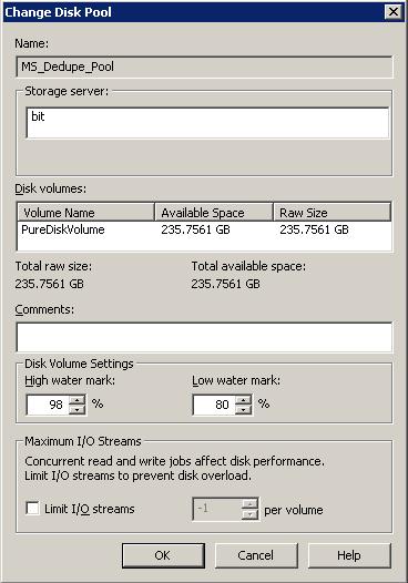 Managing deduplication Managing deduplication disk pools 77 3 On the Edit menu, select Change. 4 In the Change Disk Pool dialog box, change properties.