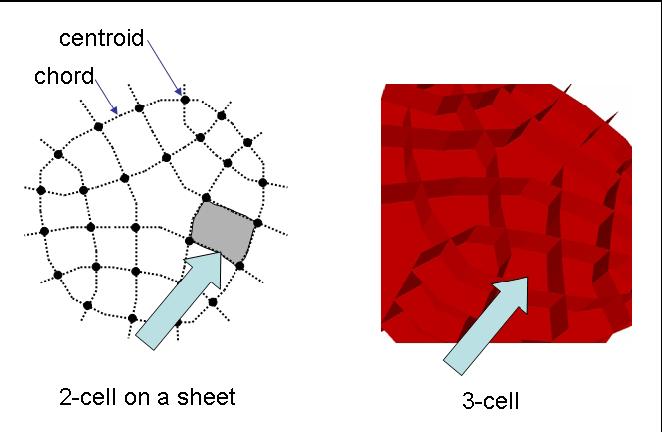 Topology constraints From Mitchell s existence paper: 1. Each internal 2-cell is contained in exactly two distinct 3- cells. 2. Each face contains at least one lower dimensional face (excepting centroids).