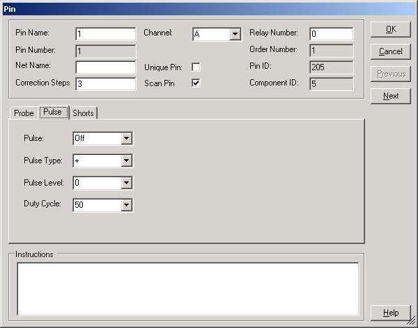 Pin Editing Individual pin characteristics can be edited in the Pin Edit window.
