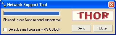 9.2 Creating Support Email It is possible to create an email to the THOR Support Team at Network Electronics ASA.