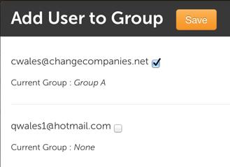 Manage Groups The Manage Groups feature allows you to create categories to group users in.
