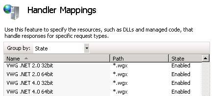 Deploying VWG Applications on IIS 14. Repeat steps 3-12 to set other handler mappings for each.net framework version and bit version that you want to support: For VWG 64bit.NET framework 4.0 - *.