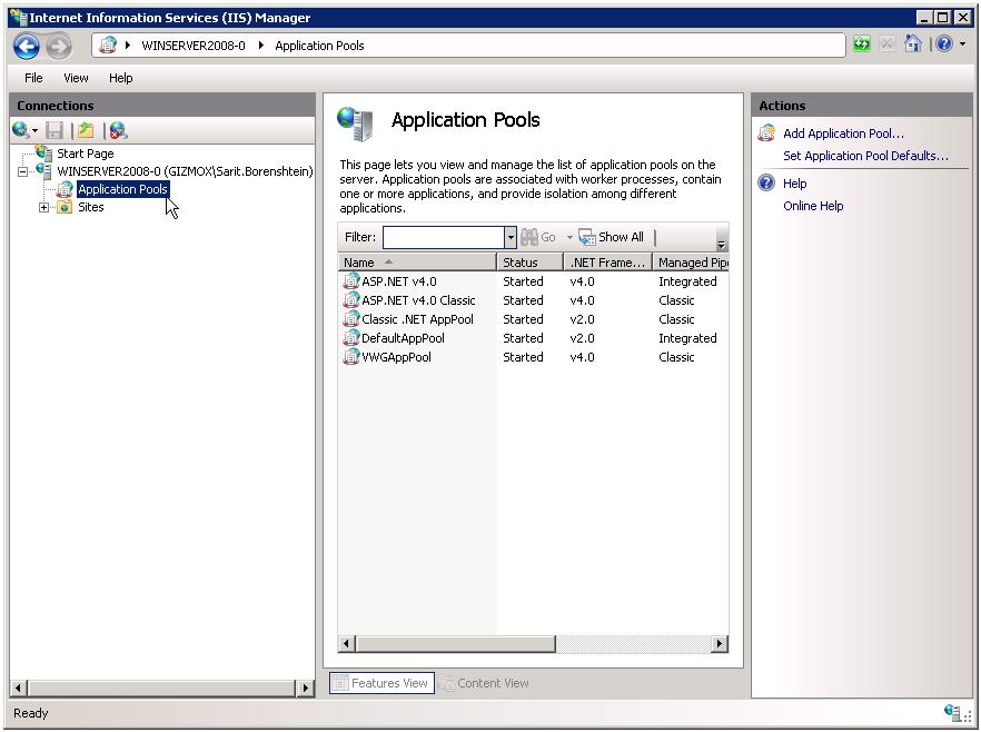 Deploying VWG Application using IIS 7.5 on Windows 2008 R2 Server Enabling 32Bit Applications Note: This section is relevant only for a deployment machine that has 64bit operating system.