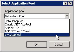 button next to the Application pool box.