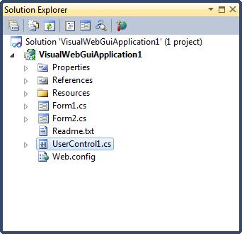 Working with VWG Controls 2. From the Installed Templates left pane, select Visual WebGui. 3.