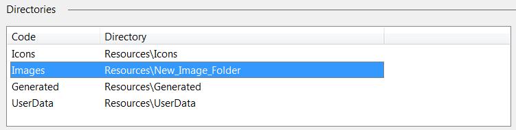 Working with Images and Other Resources You return to the General tab, where the new folder you defined appears in the Directories section: Note: When entering a location of a folder, it is
