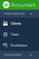Topic 2: QuickBooks Online Accountant Your Client list is the center of the QuickBooks Online Accountant Home screen.