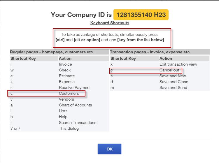 Topic 4: Navigating QuickBooks Online This screen also is where you find your Company ID, which you might need if you have to call technical support.