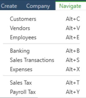 Guide Conclusion Company Menu includes items found by clicking on the gear icon in QuickBooks Online