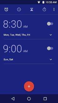 Click to add, edit or delete alarms Then click on