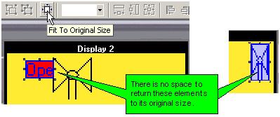 the Display, the element cannot be returned to its original size, or resized to a larger size.
