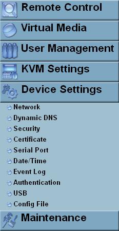 5.5 30BDevice Settings 5.5.1 64BNetwork The Network Settings panel allows changing network related parameters.