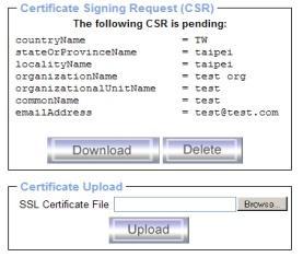 Send the saved CSR string to a CA for certification.