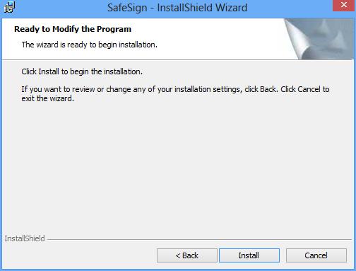 Upon clicking Next, the Ready to Modify the Program window is displayed, informing you that the InstallShield Wizard
