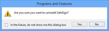 Note Note that it depends on your Operating System on how uninstalling a program / software may look. The example above is taken from a Windows 8 machine.
