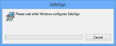 Click Yes to uninstall SafeSign Identity Client Windows will start to configure SafeSign for removal: Figure 41: SafeSign : Please wait while Windows configures SafeSign Wait until