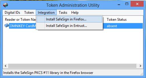 Note that the Firefox Installer will also be available from the Token Utility (as of SafeSign Identity Client version 2.