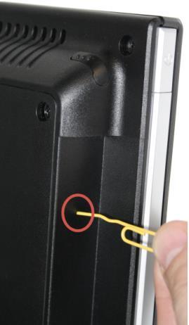 Do this by disconnecting the appropriate connection inside the chassis (see marking).