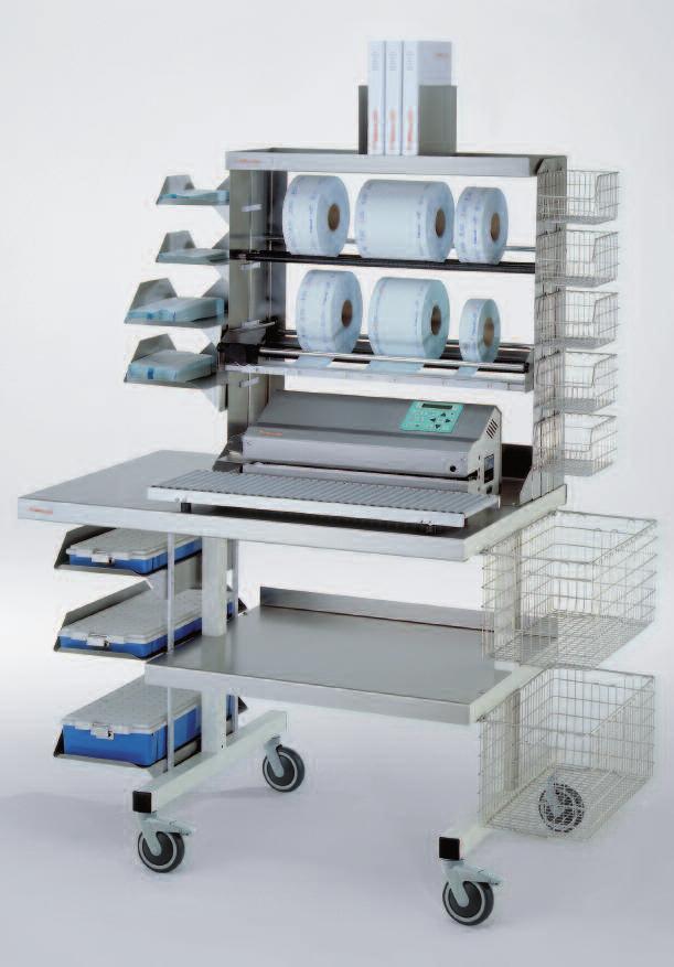 Mobile table hm 750 TF Roll holder with cutting device hm 750 RS Trays (w x d x h) 2 items 270 x 570 x 270 mm hm 500 K (10.6 x 22.4 x 10.6 in.