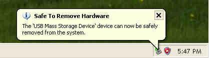 The Safely Remove Hardware pop-up window will appear. Select it to continue. 3.
