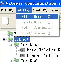 5.3.3 Operation types of equipment view 1 Add nodes: Right click on subnet or existing