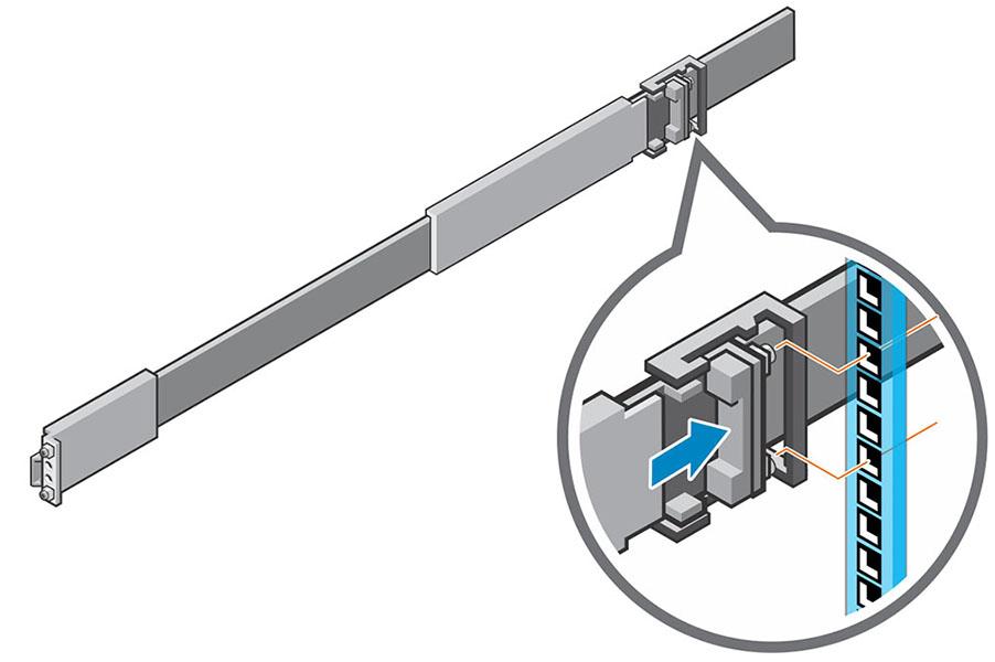 d Make sure the post/catch mechanism is secure and attached to the rack post. Figure 5.