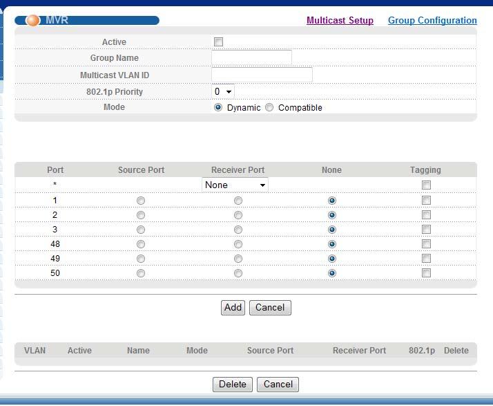 Chapter 23 Multicast Figure 135 Advanced Application > Multicast > Multicast Setup > MVR The following table describes the related labels in this screen.