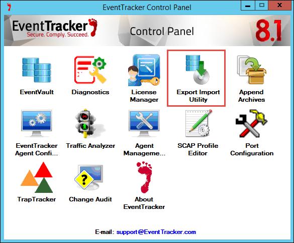 Importing Juniper Secure Access VPN knowledge pack into EventTracker 1. Launch EventTracker Control Panel. 2. Double click Export Import Utility, and then click Import tab.
