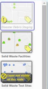 Turn Data Layers On and Off. The Data Layer List shows which layers are currently included in the map.