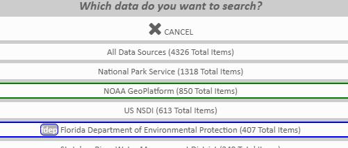 Filter Data Catalog Search Results. There is a great deal of data available in the Add Data tool.