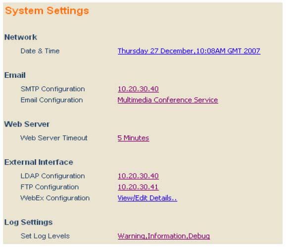 UX5000 Issue 1.0 SECTION 6 CONFIGURATION UTILITIES Configuration Utilities provides access to the System Settings and Conference Settings.