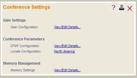 UX5000 Issue 1.0 6.2 Conference Settings The Conference Settings window allows the administrator to configure certain application related parameters.