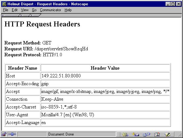 Servlet Request Headers accept-encoding SDCH: Shared