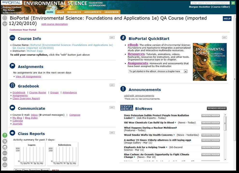 5 The EnviroPortal Home Page Once you ve logged in, you will arrive on the home page. From here, you can access all the information, tools, and resources in EnviroPortal.