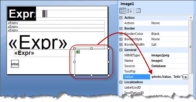 6. Insert an image (logo) The label used as the example in this session (Child Tag) includes the photo from the person s database record