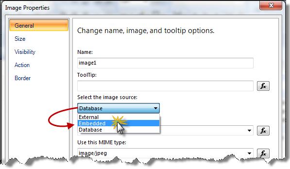 Change the Image Source from Database to Embedded.