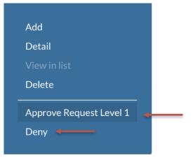 Add will allow you to add another leave request Detail will show you the details of the request Delete allows you to delete the request Update Calendar If you have approved a request but it still