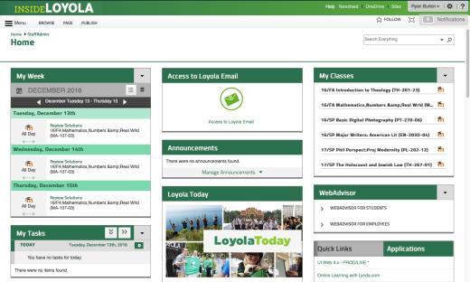 Log into TimeClock Plus After logging into Inside Loyola, click on the Applications toggle on the right