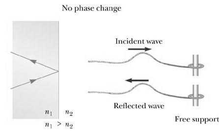 Phase Changes Due To Reflection, cont Interference in Thin Films Interference effects are commonly observed in thin films Examples