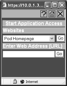 Remote Servers Remote users may enter an address or URL path of a website that they want to visit either in the text box on the portal page or in the text box on the floating toolbar.