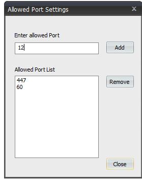 Allowed Port Settings: Enable access by specified Ports.
