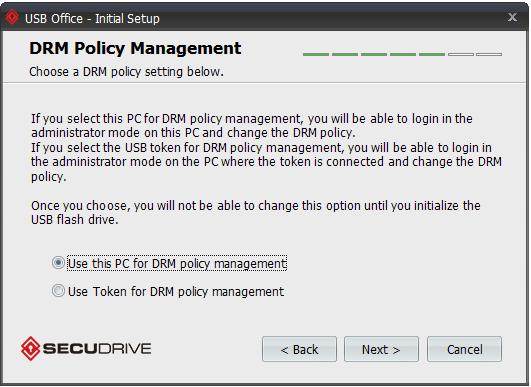 6 DRM Policy Management Setting After setting the password, click OK and the DRM Policy Management