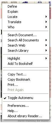 IV. Expand ebrary s unique InfoTools technology enables you to Expand your research quickly, easily and efficiently.