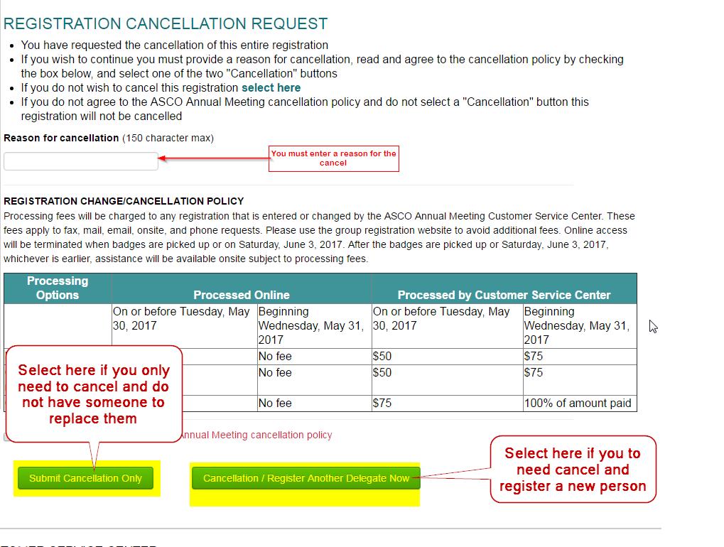 attdendee to replace them or Select Cancellation/Register